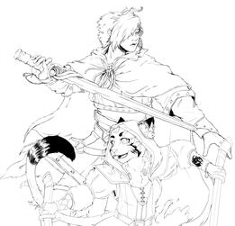 Full Body Lineart (Two Characters)